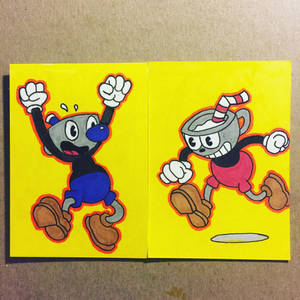 Cuphead sketch cards