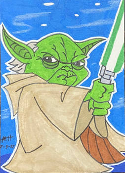 Clone Wars sketch card - Yoda