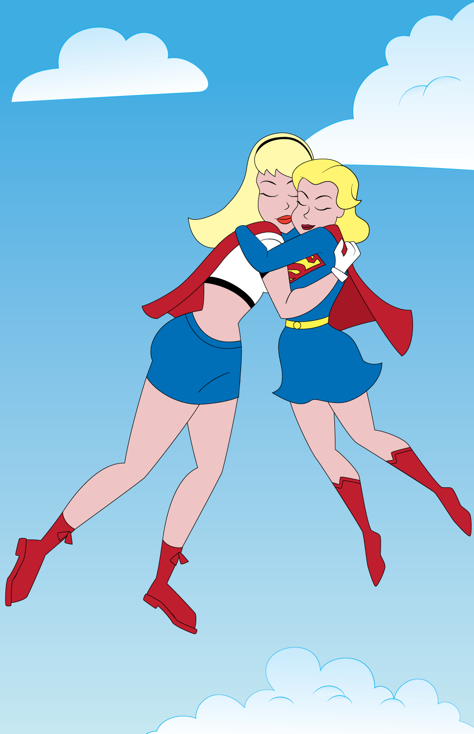 Supergirl Hugs 2 (commission) by JK-Antwon on DeviantArt