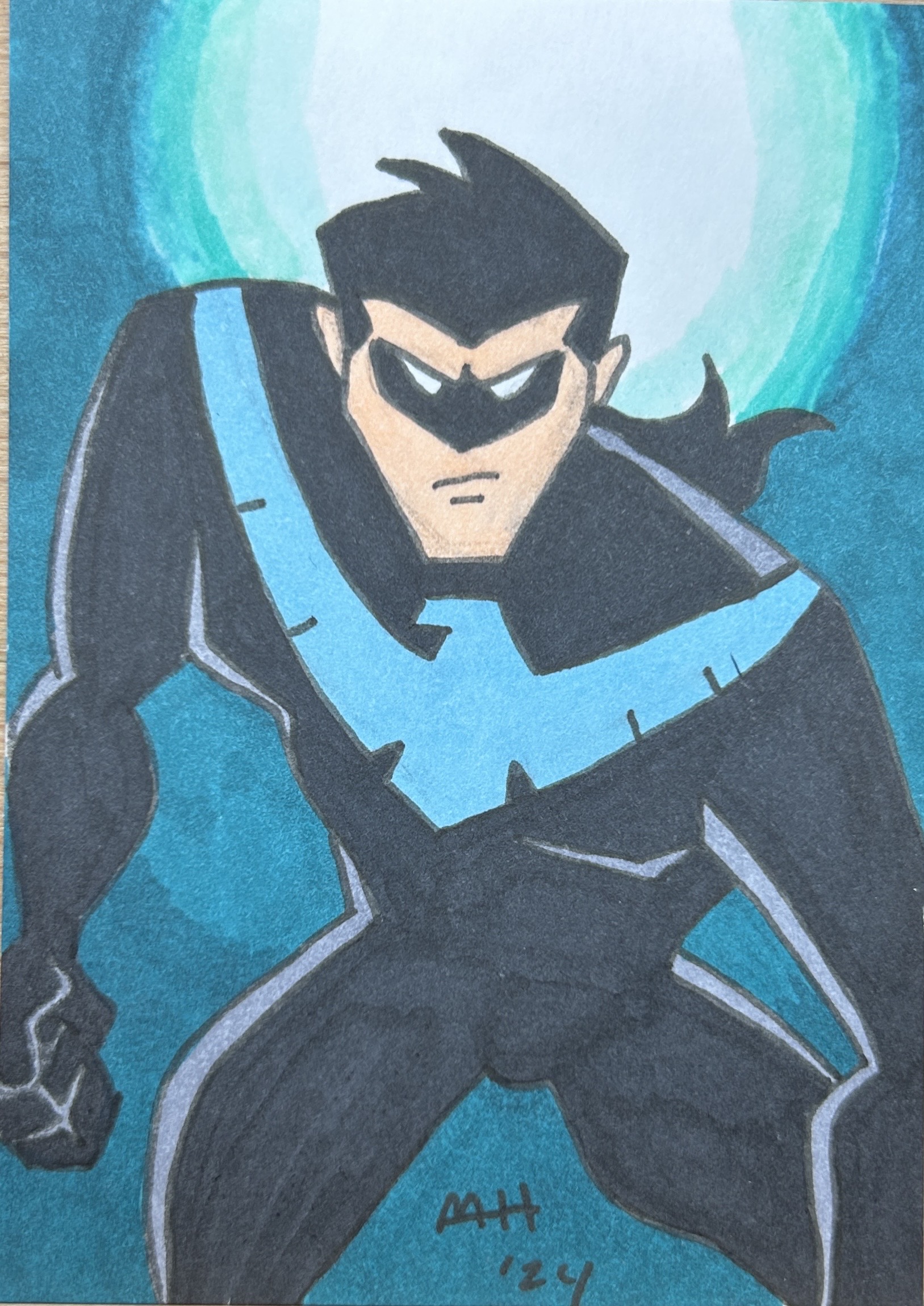Knightwing Drawing Nightwing Sketch card by JK-Antwon on DeviantArt
