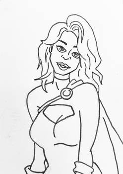 wip - Sydney Sweeney Power Girl sketchcard