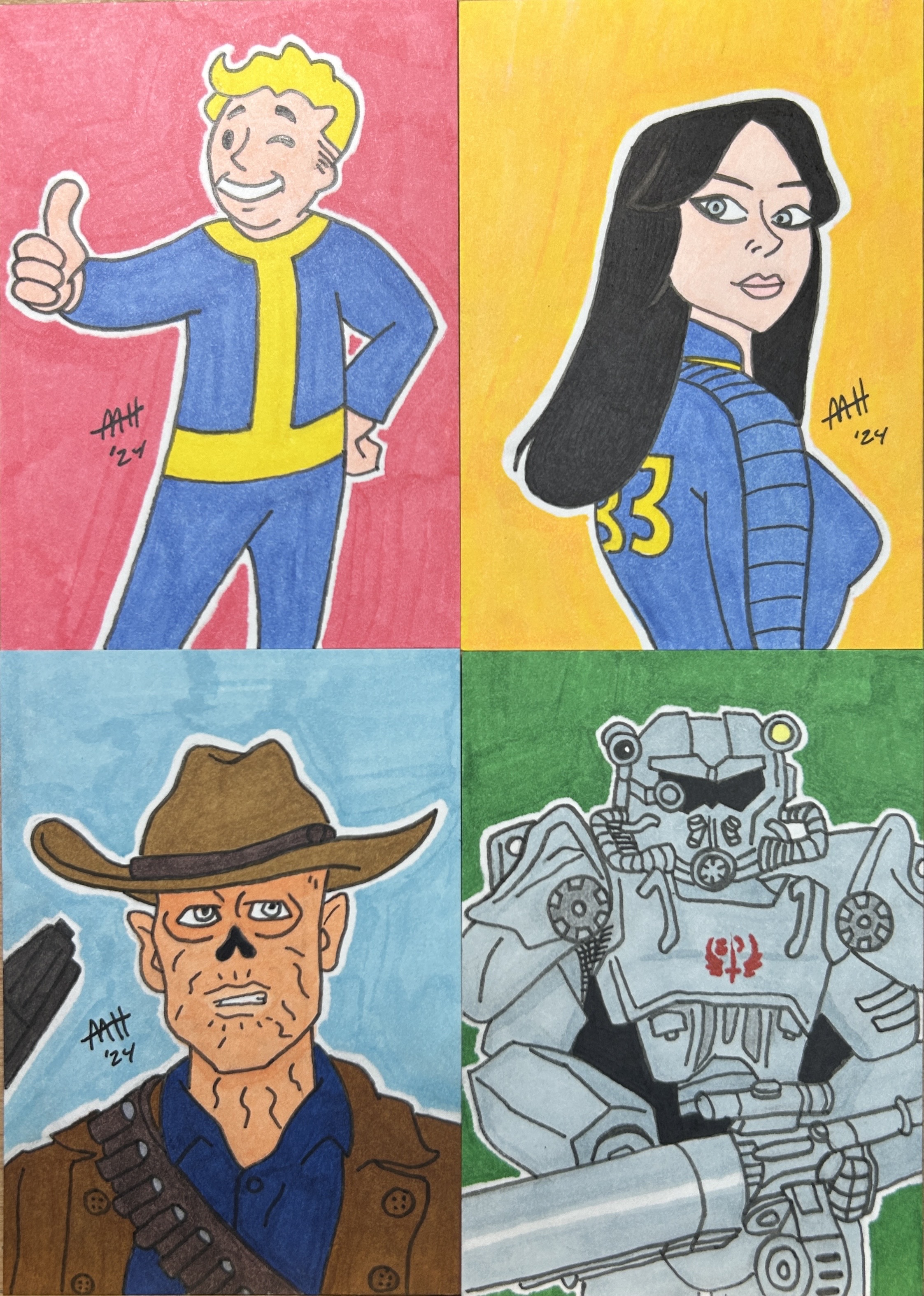 Fallout sketch cards by JK-Antwon on DeviantArt