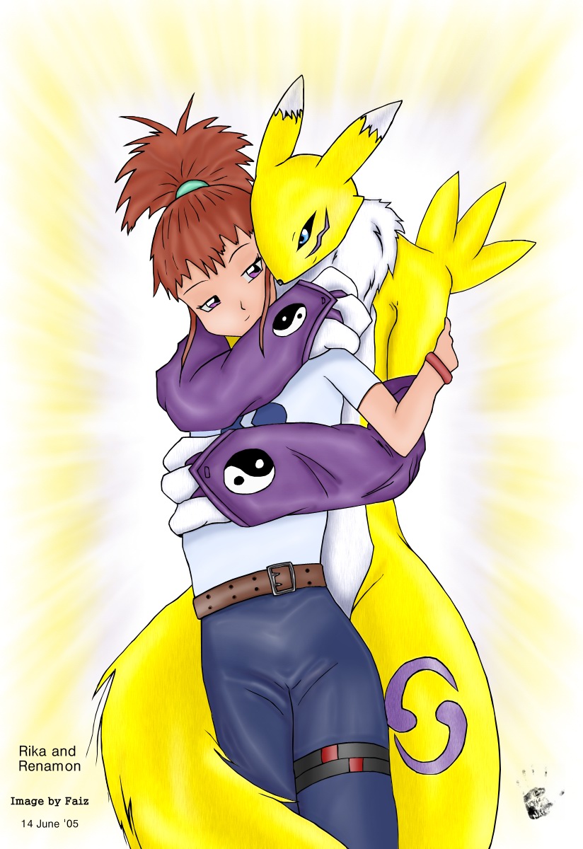 Rika and Renamon-Metal-Renamon