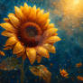 Sunflower Dark Blue Sky