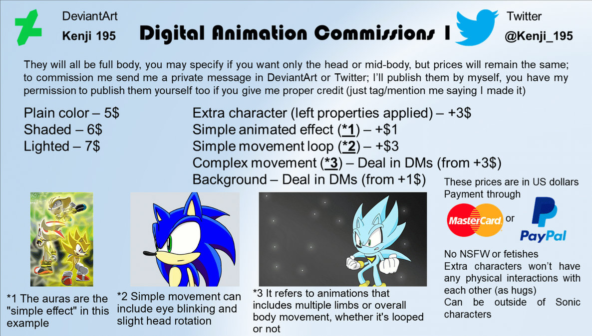 Animation Video Commissions Animation Commission Sheet #1 by Kenji195 on DeviantArt