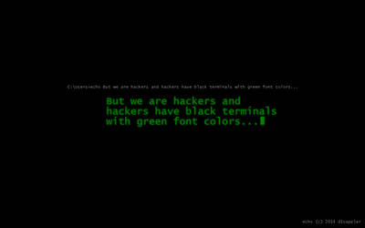 Black terminals with green font colors