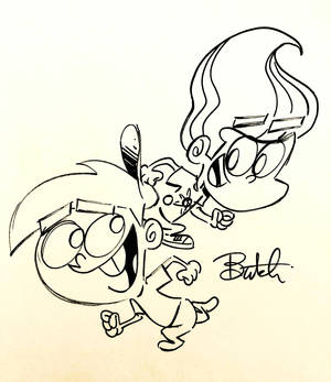 Jimmy neutron and Timmy Turner drawing