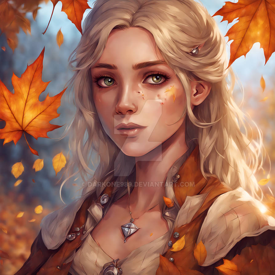Girl in autumn by DarkOne989 on DeviantArt
