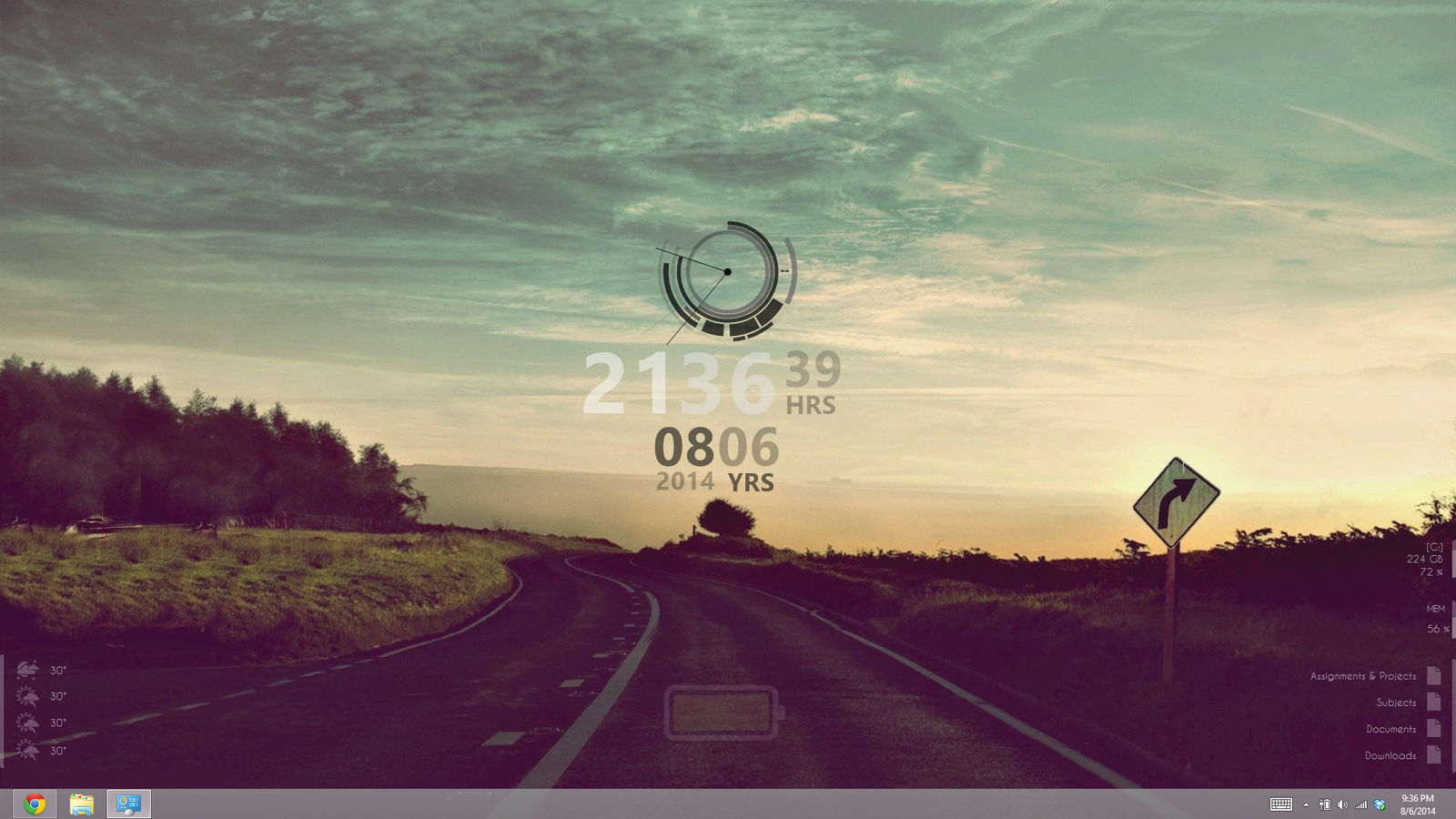 Rainmeter Desktop Setup - Mid 2014 (Windows 8) by kndllalx