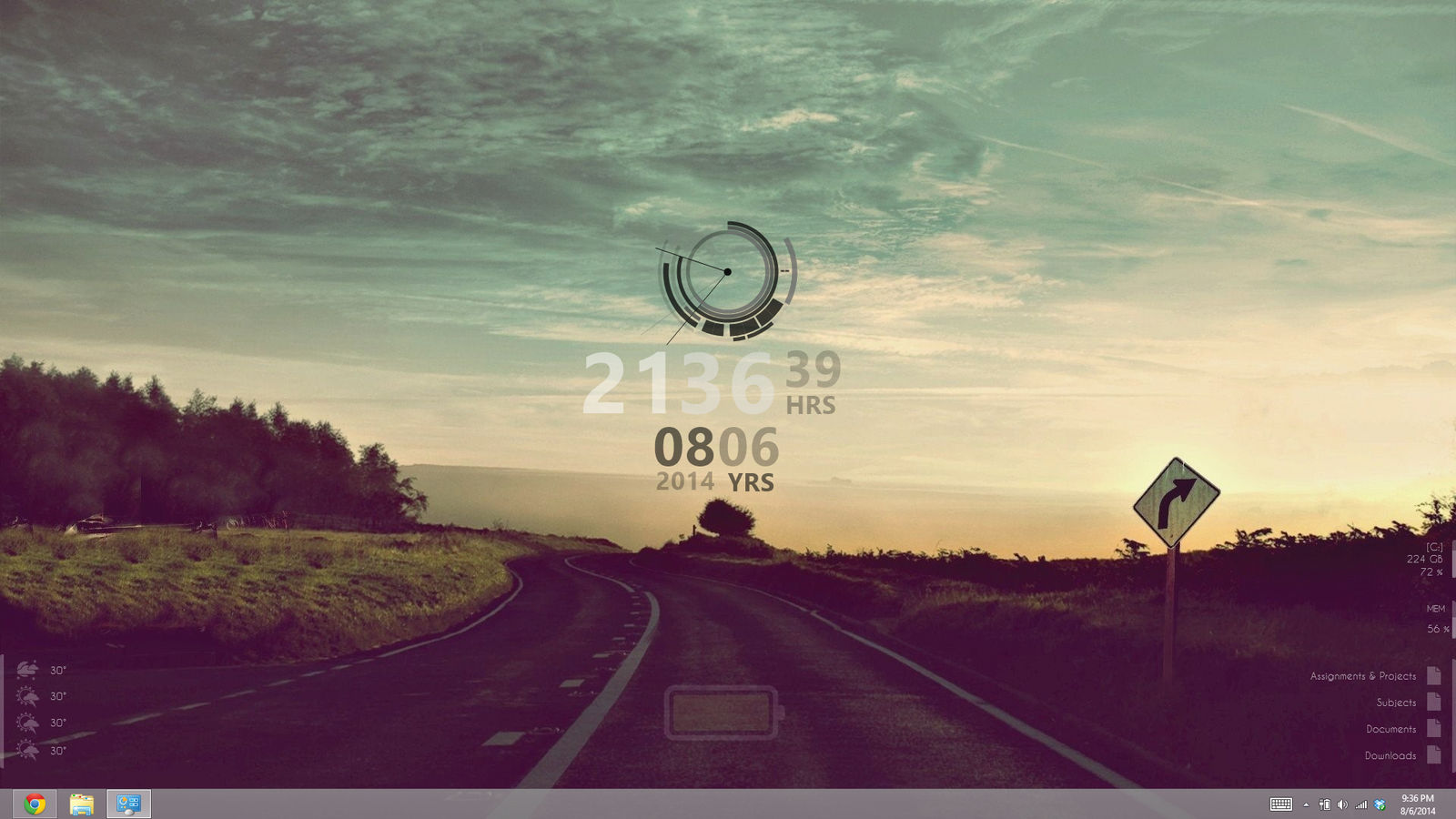 Rainmeter Desktop Setup - Mid 2014 (Windows 8)