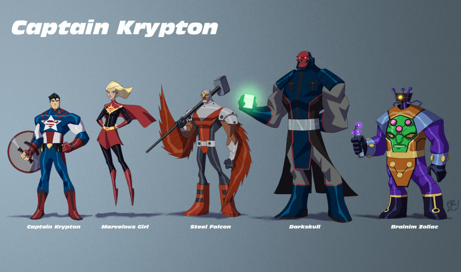 Captain Krypton Line Up by EricGuzman