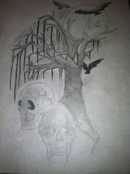 x.x Haunted Tree and Skulls x.x