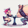 Poison and Abigail playing chess