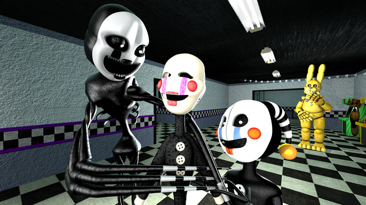 Puppet Trio (Fnaf sfm AU ship) Puppet trio by GlamrockSpringWolf on DeviantArt