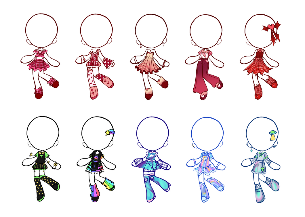 Lovecore + Alien/Space Outfit Adopts - 7/10 OPEN by generalsin on ...