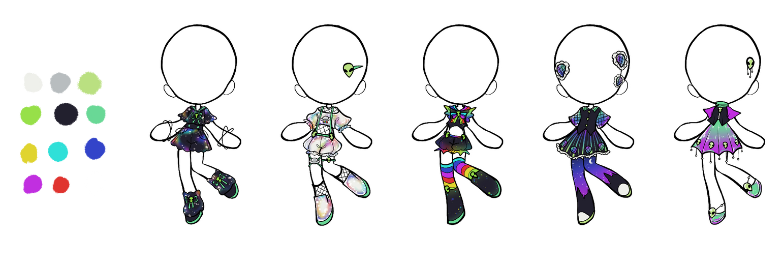 Alien Outfit Adopt Batch - CLOSED by generalsin on DeviantArt