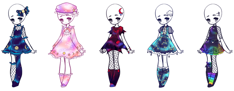 Stars and Moon Outfit Adopts - 4/5 OPEN