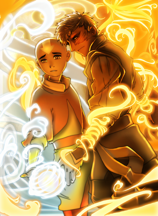 +A Fire Inside+ Aang + Zuko by dou-hong