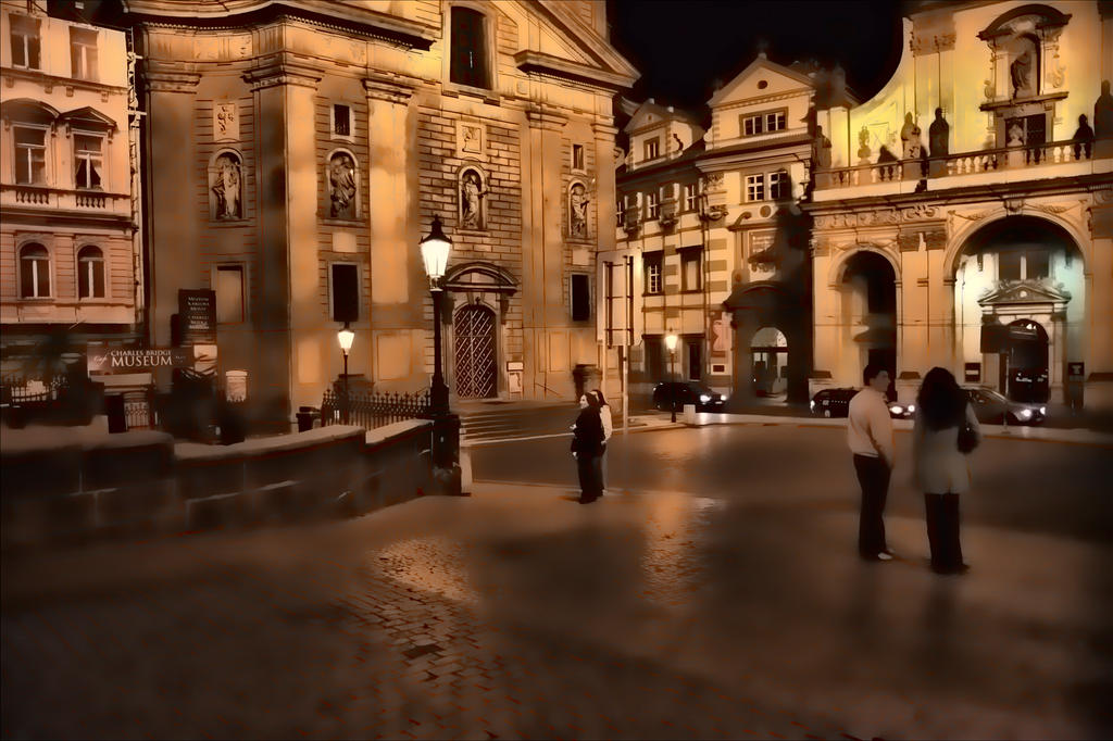 The Square at Night - Prague