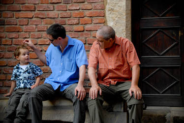 Three generations on a bench