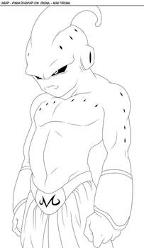 Kid Buu -Lineart-