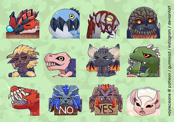 Monster Hunter - Animated Emojis! by Vayreceane on DeviantArt Monster Hunter - Animated Emojis! by Vayreceane on DeviantArt