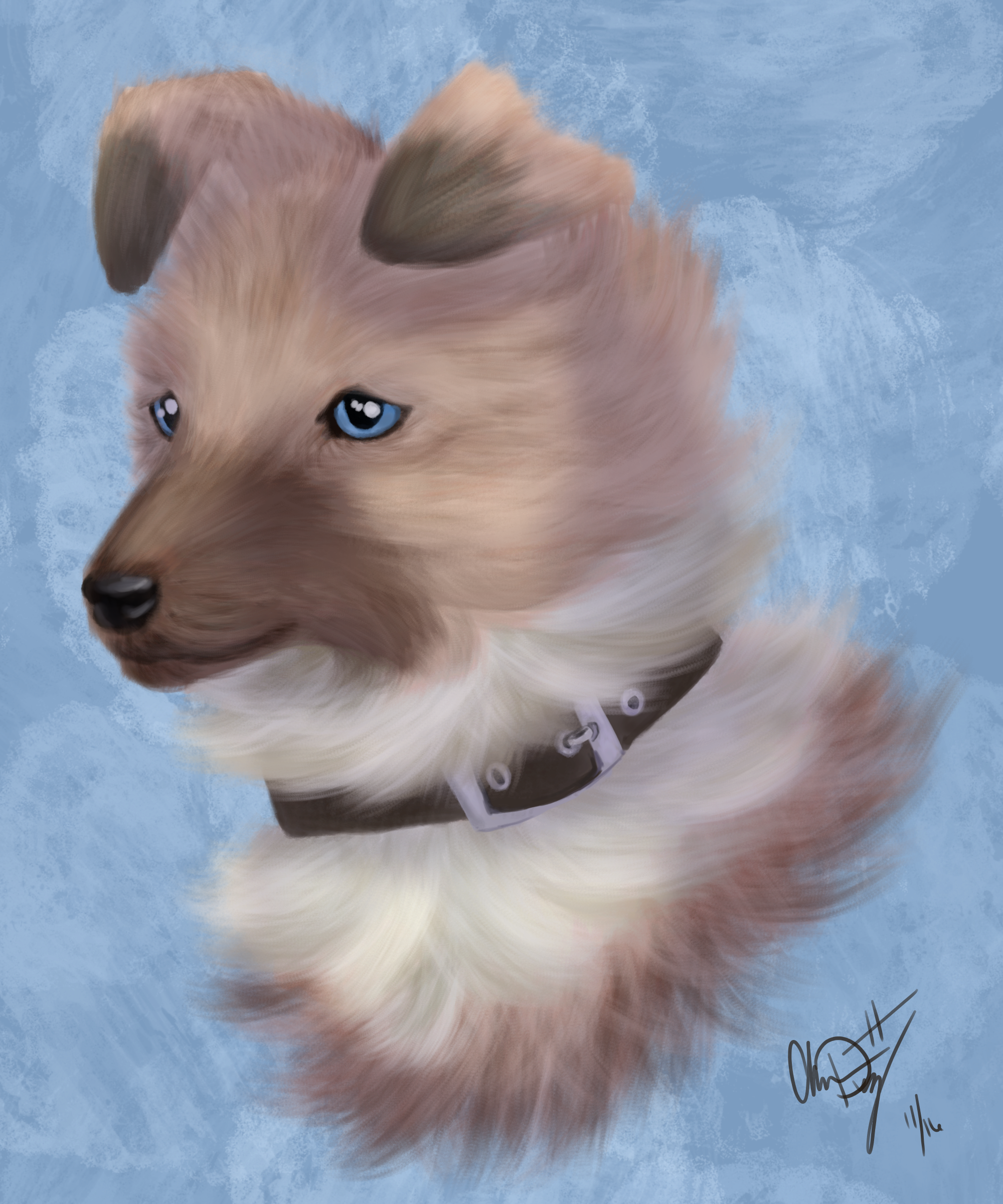 Realistic Rockruff Painting