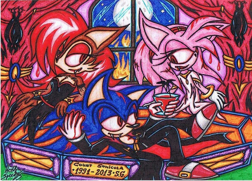 .:Count Sonicula:. Awakening And Drinking Blood by AceOfSpeed94