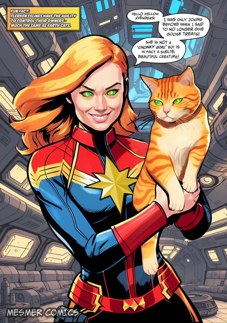 Captain Marvel Cat Control! by MesmerComics on DeviantArt