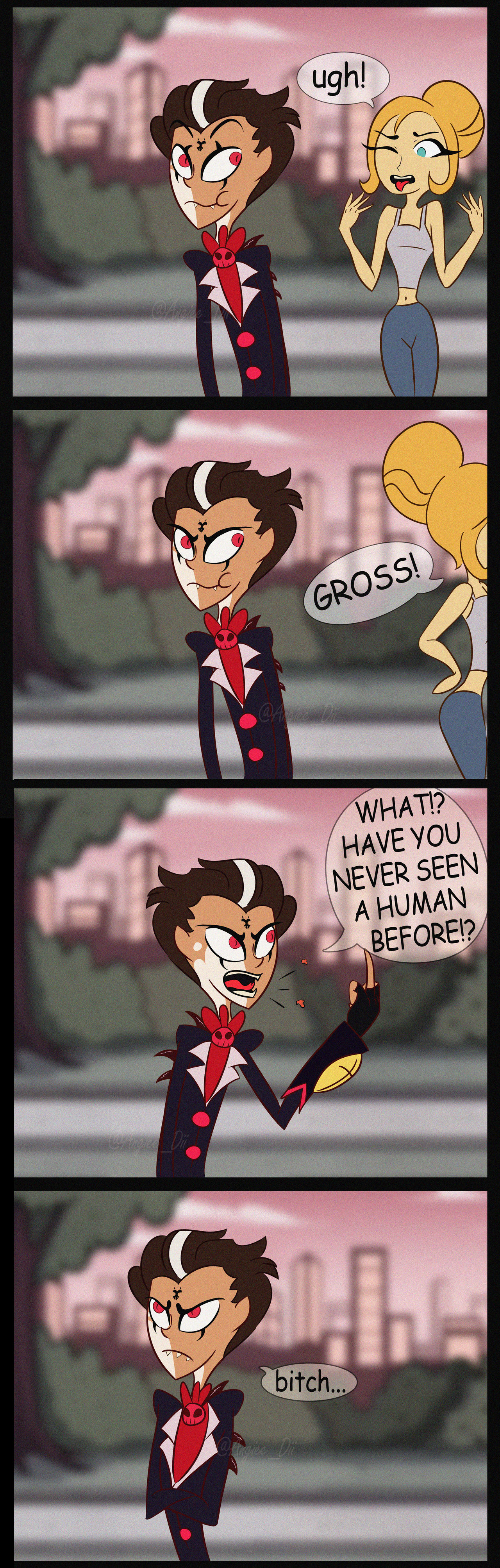pic Stolas Human Disguise human disguise 1 part 2 helluva boss by
