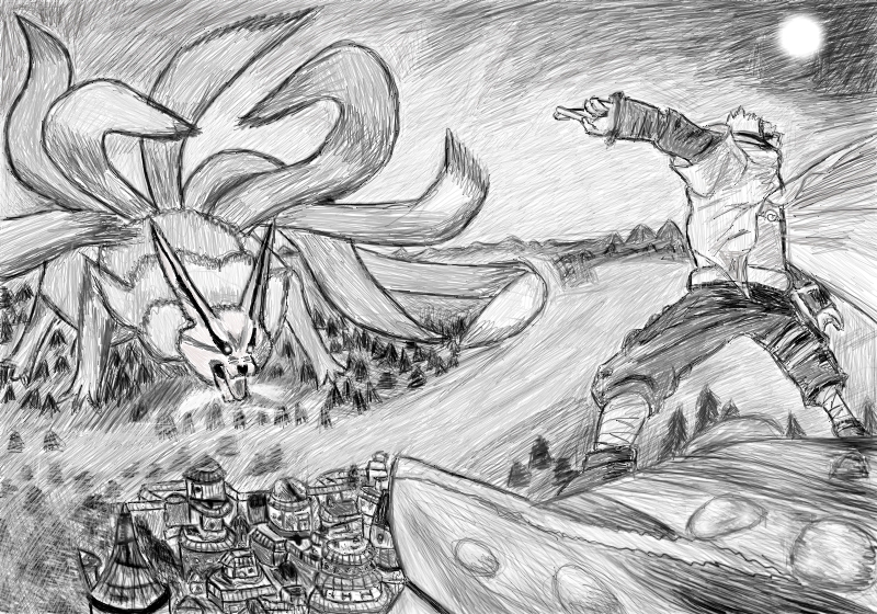 Minato Vs Kurama  Naruto sketch drawing, Naruto sketch, Naruto drawings