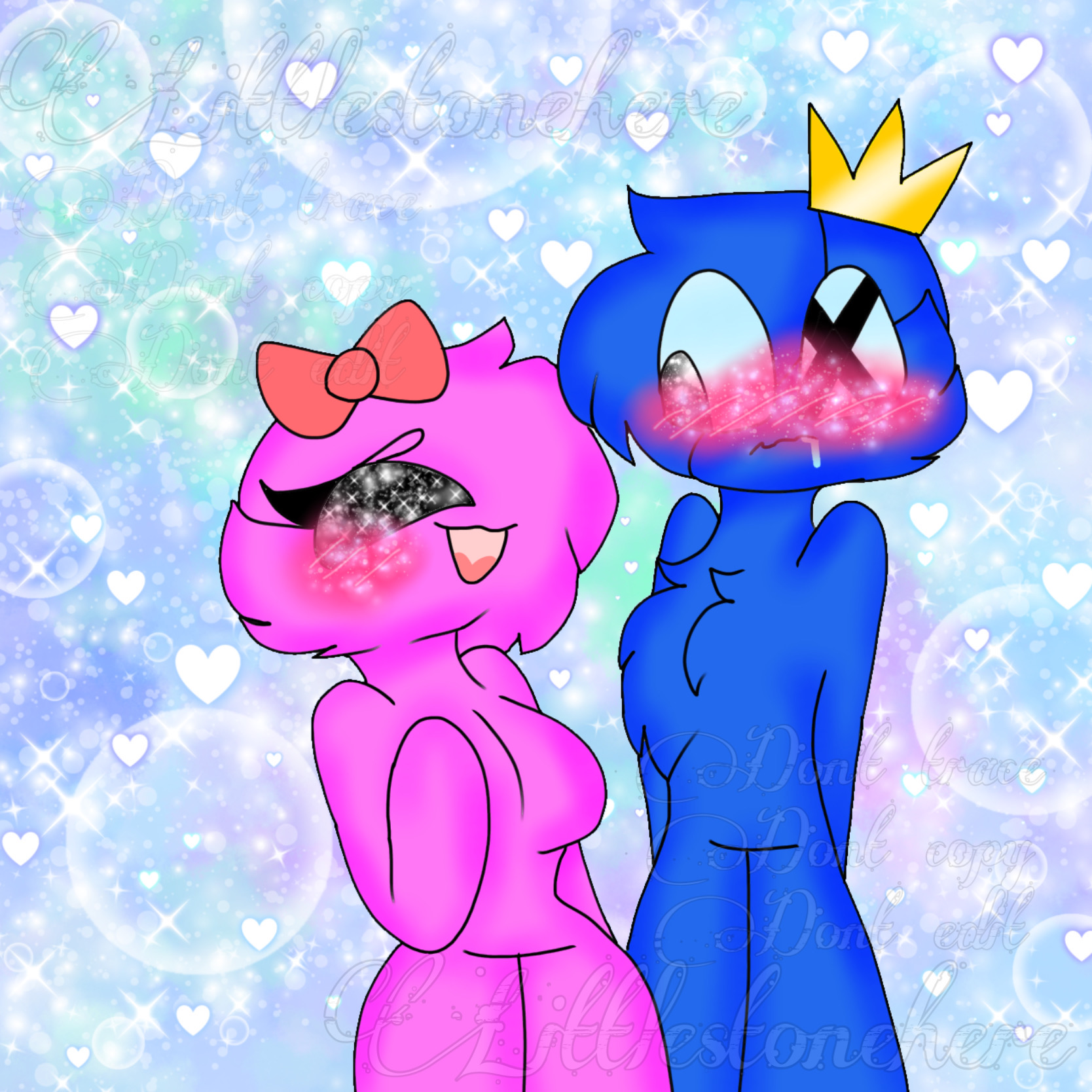 Blue and Pink's children // Rainbow Friends by EvushnaCat on