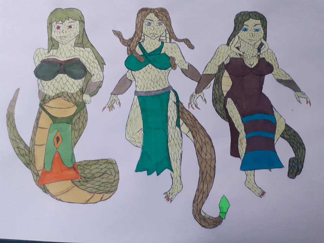 The three gorgon sister + big news in description by Scolopos on DeviantArt