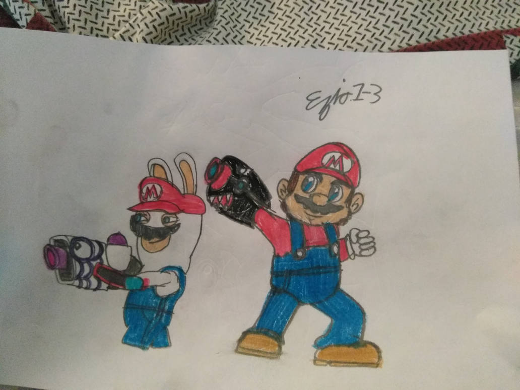 Mario Rabbids Human Mario+Rabbids: Mario and Rabbid Mario by Ezio1-3 on DeviantArt