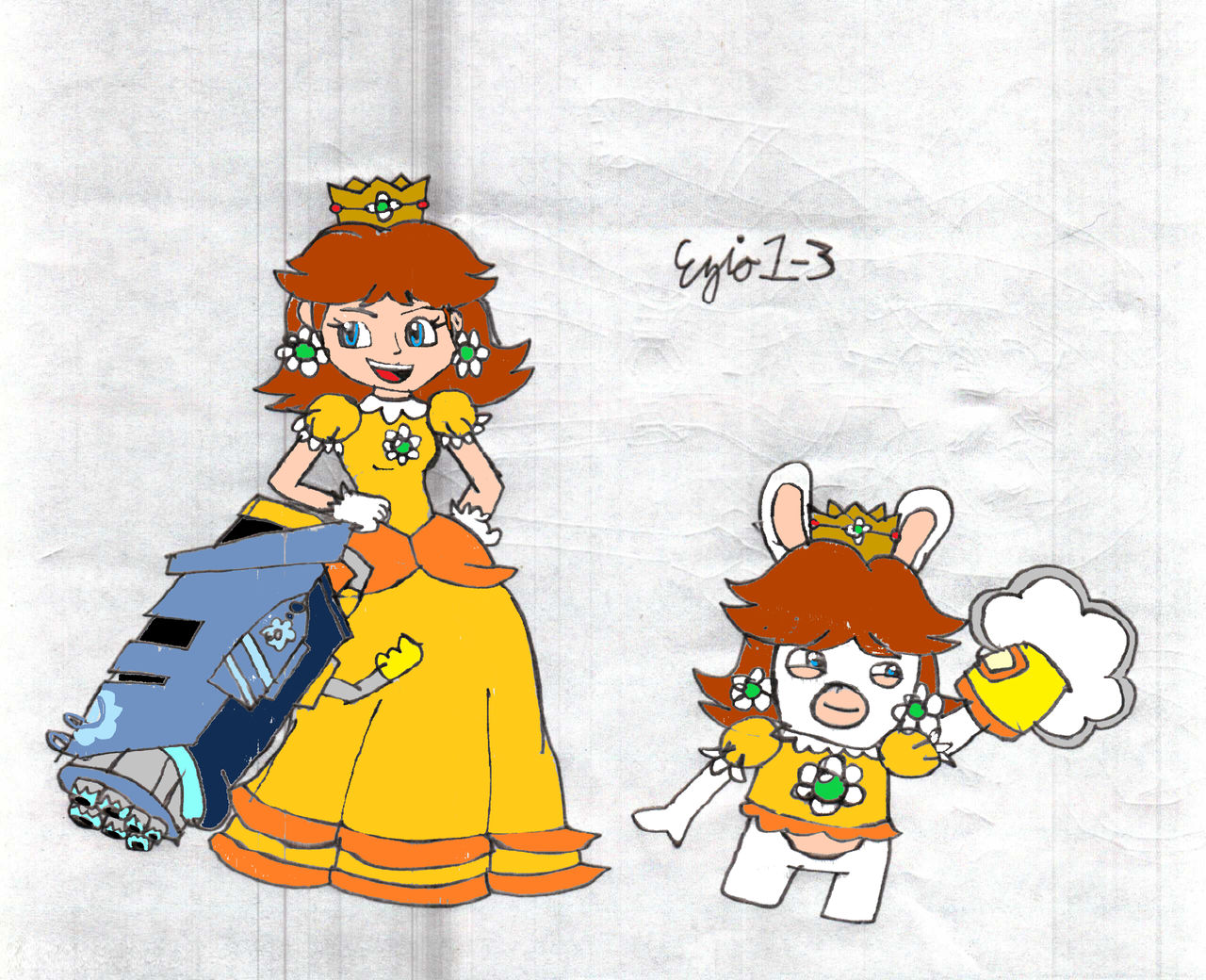 Mario+Rabbids: Daisy and Rabbid Daisy 2 by Ezio1-3 on DeviantArt