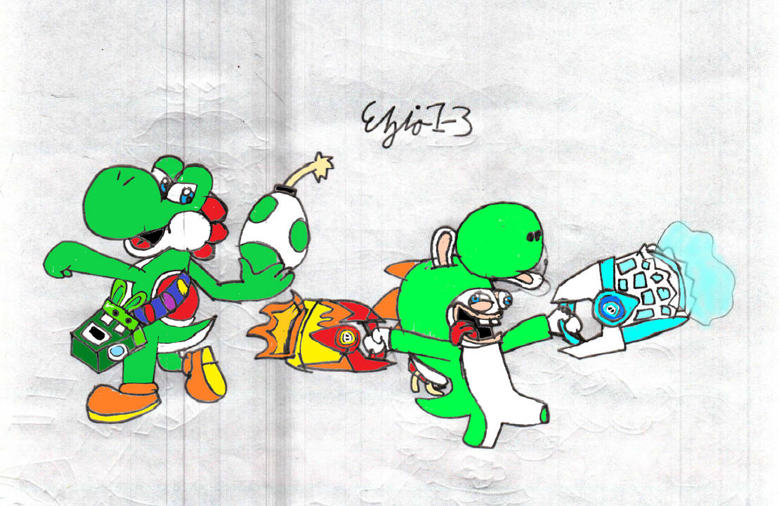 Mario+Rabbids: Yoshi and Rabbid Yoshi 2 by Ezio1-3 on DeviantArt
