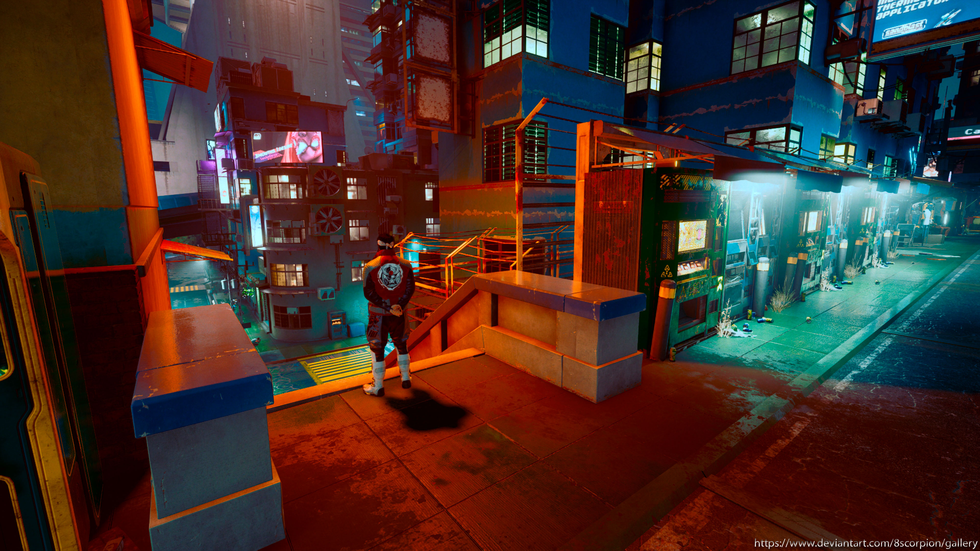 Wallpaper Cyberpunk street night city by 8scorpion on DeviantArt