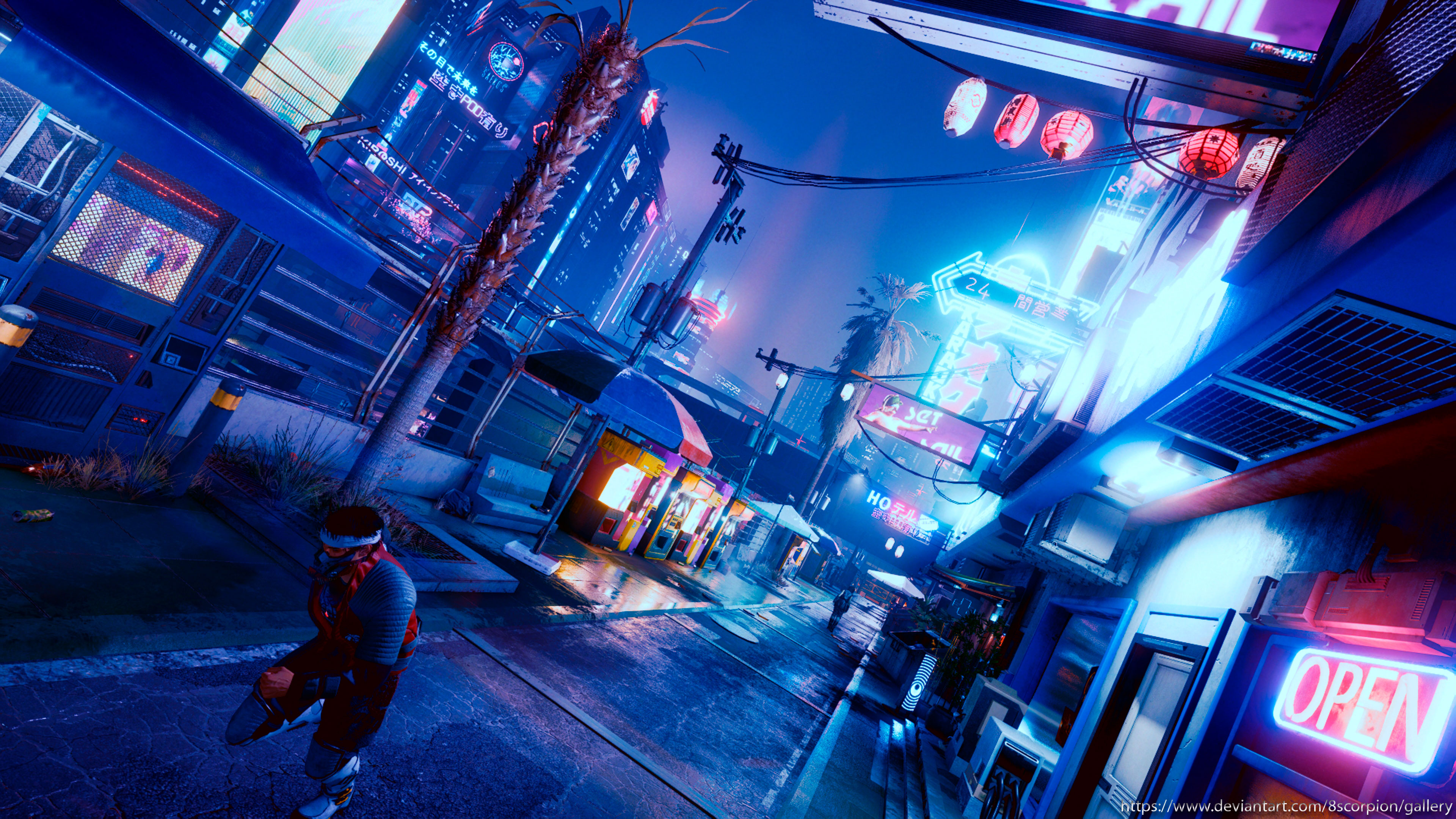 Wallpaper Cyberpunk street night city by 8scorpion on DeviantArt