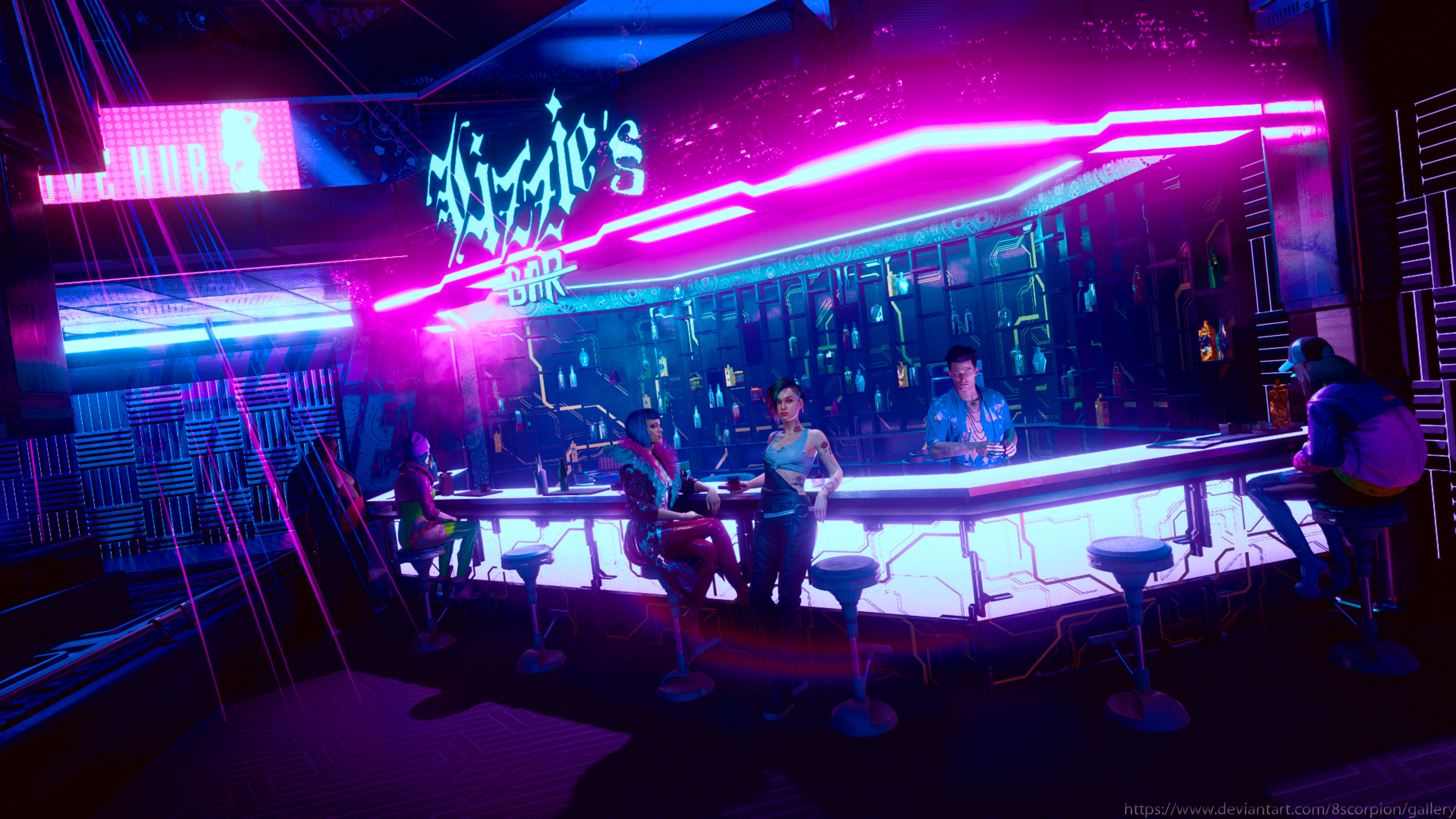 Wallpaper Cyberpunk Lizzie Bar by 8scorpion on DeviantArt