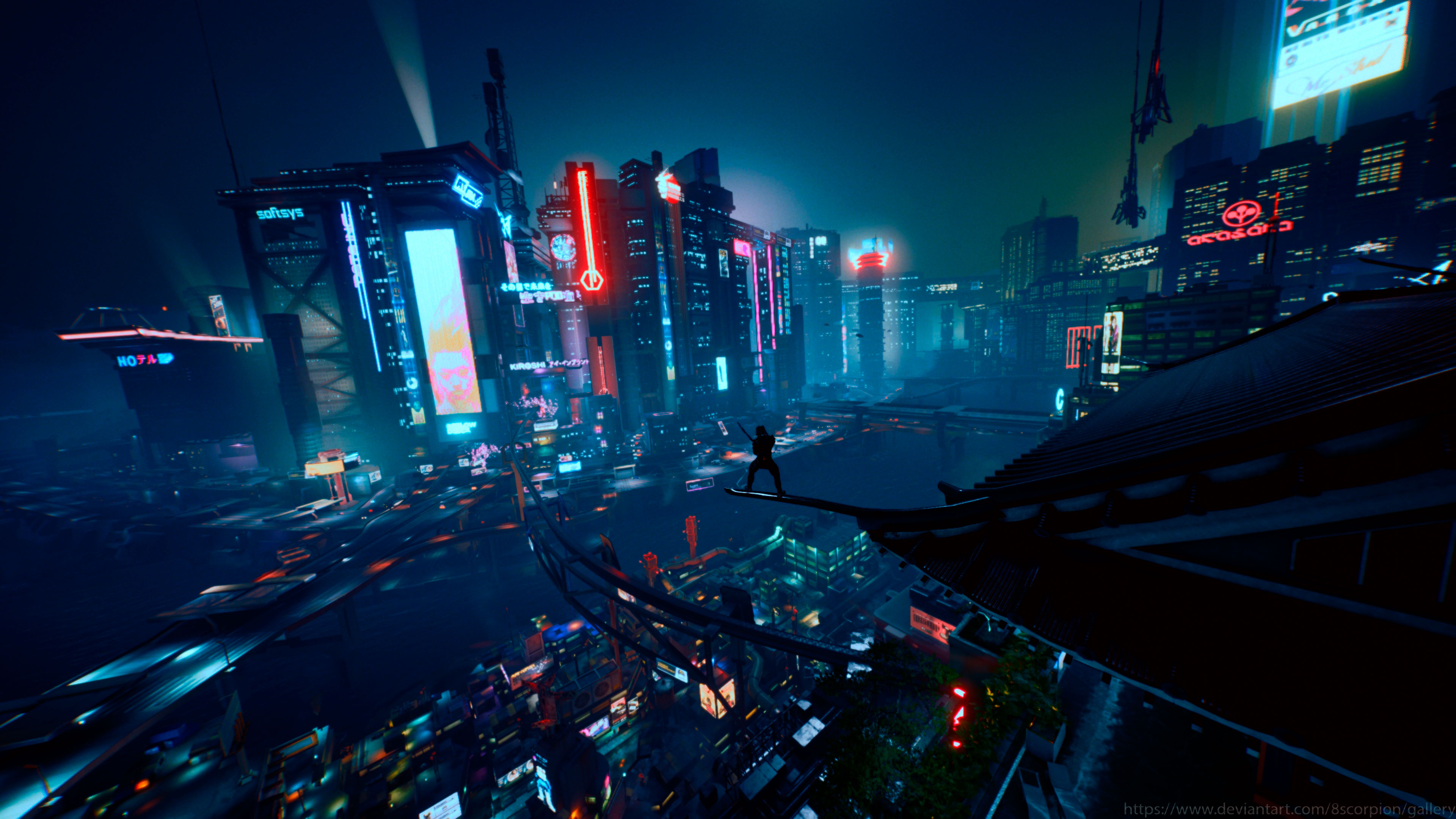 Wallpaper Cyberpunk street night city by 8scorpion on DeviantArt