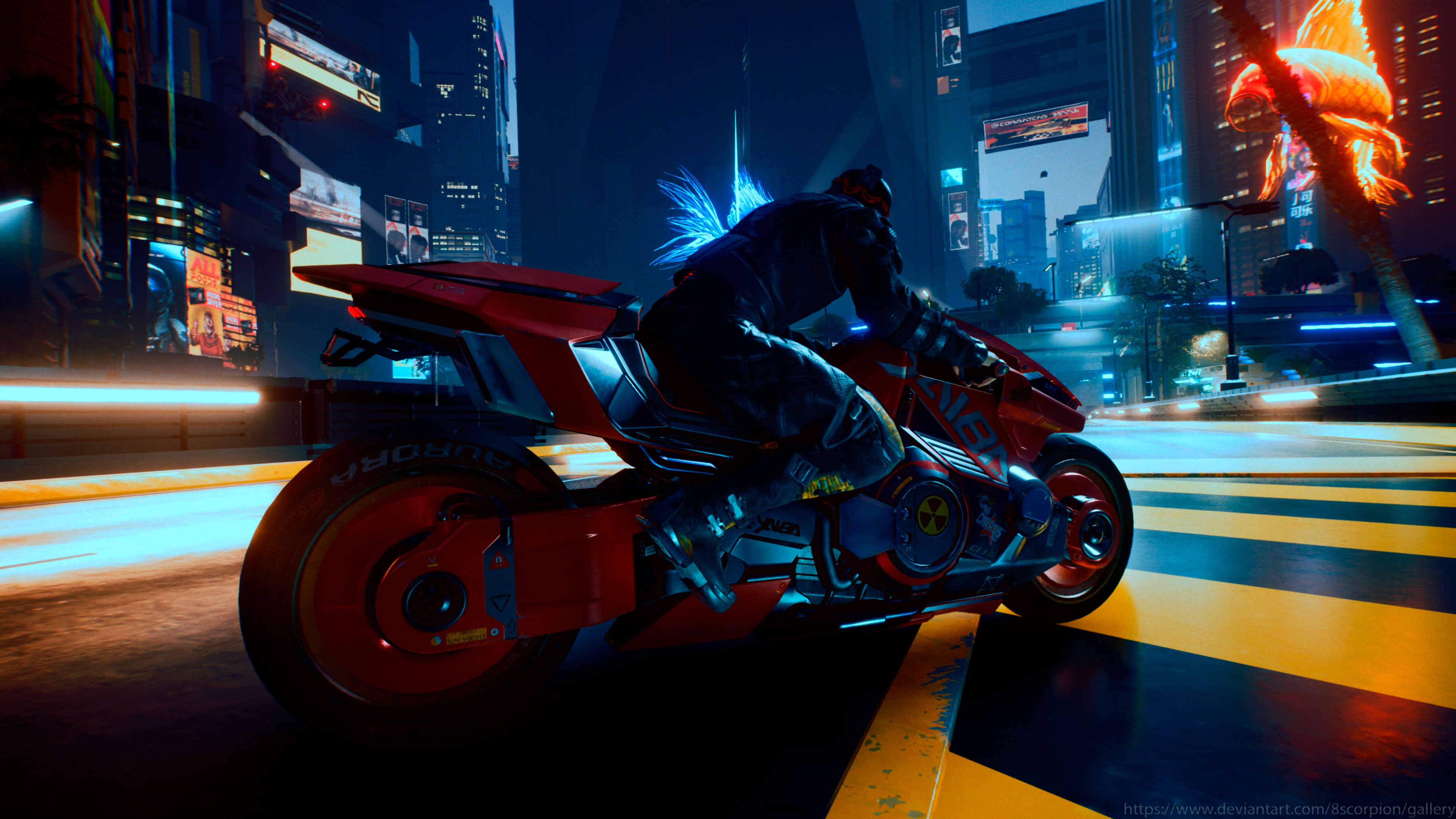 Wallpaper Cyberpunk street night city by 8scorpion on DeviantArt