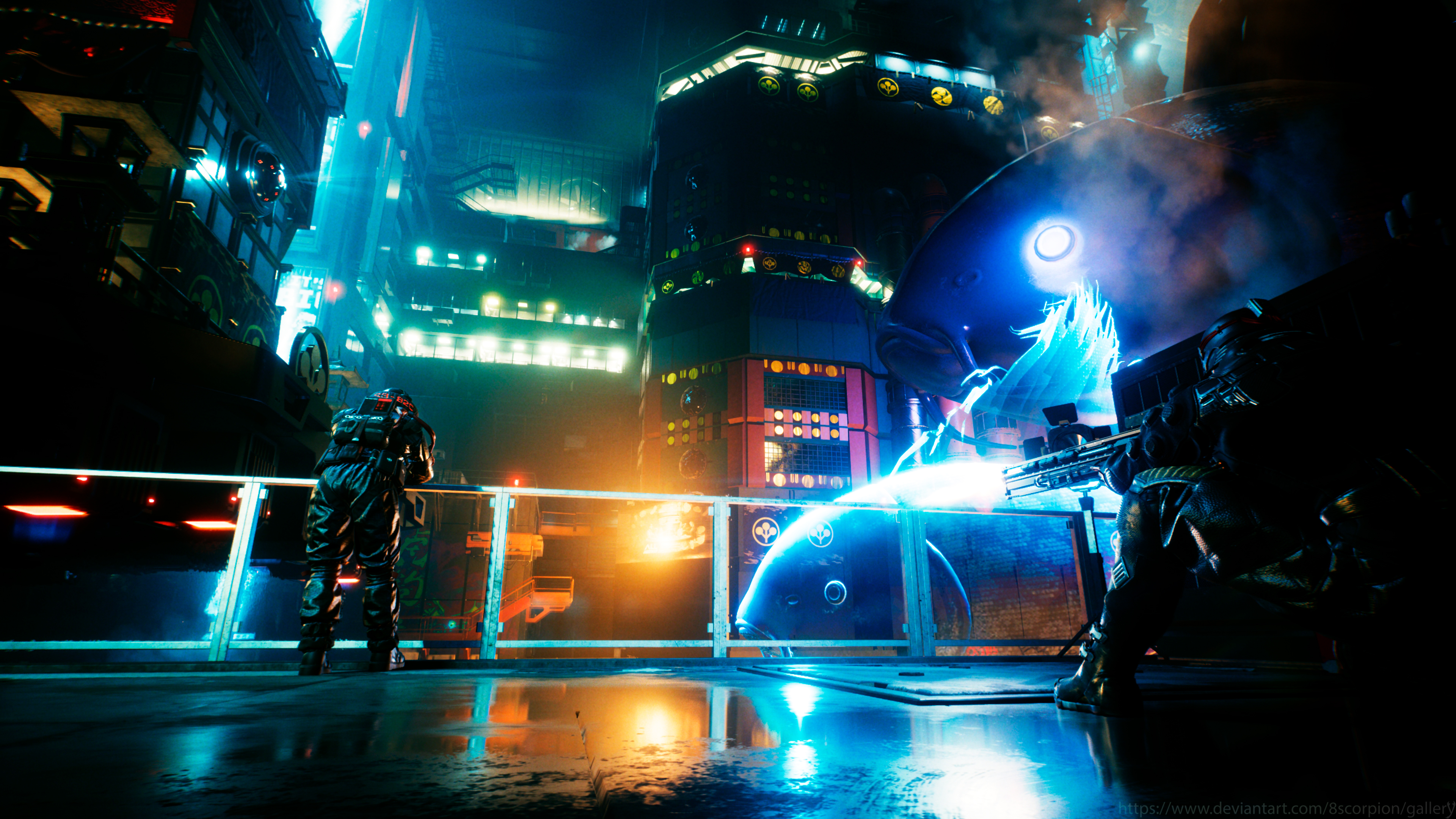 wallpaper cyberpunk edgerunners lights rain by 8scorpion on DeviantArt