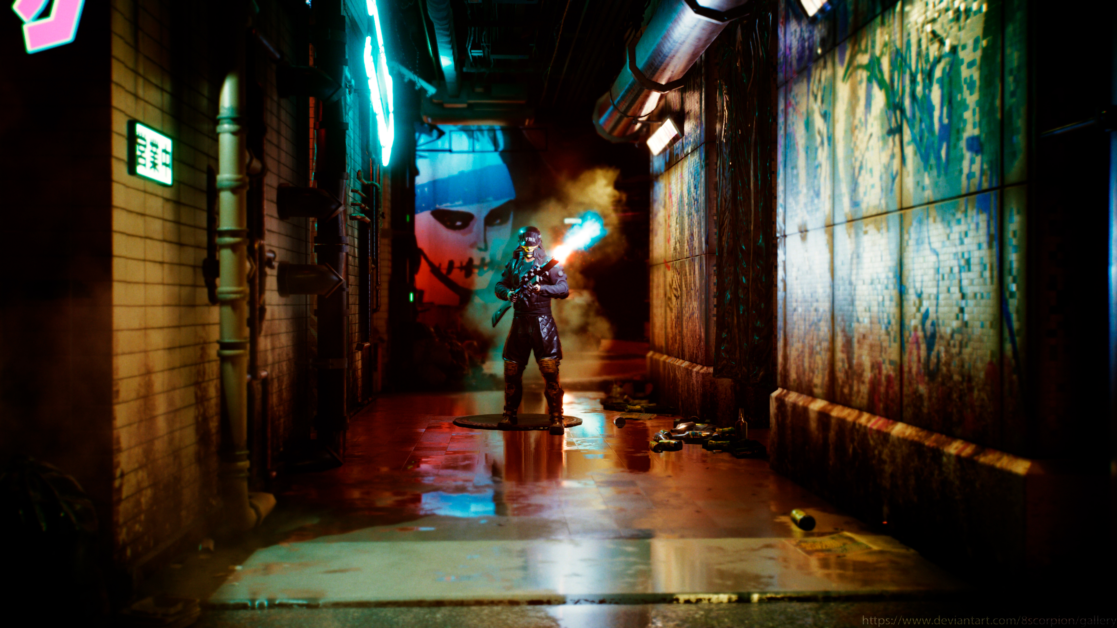 Wallpaper Cyberpunk street night city by 8scorpion on DeviantArt