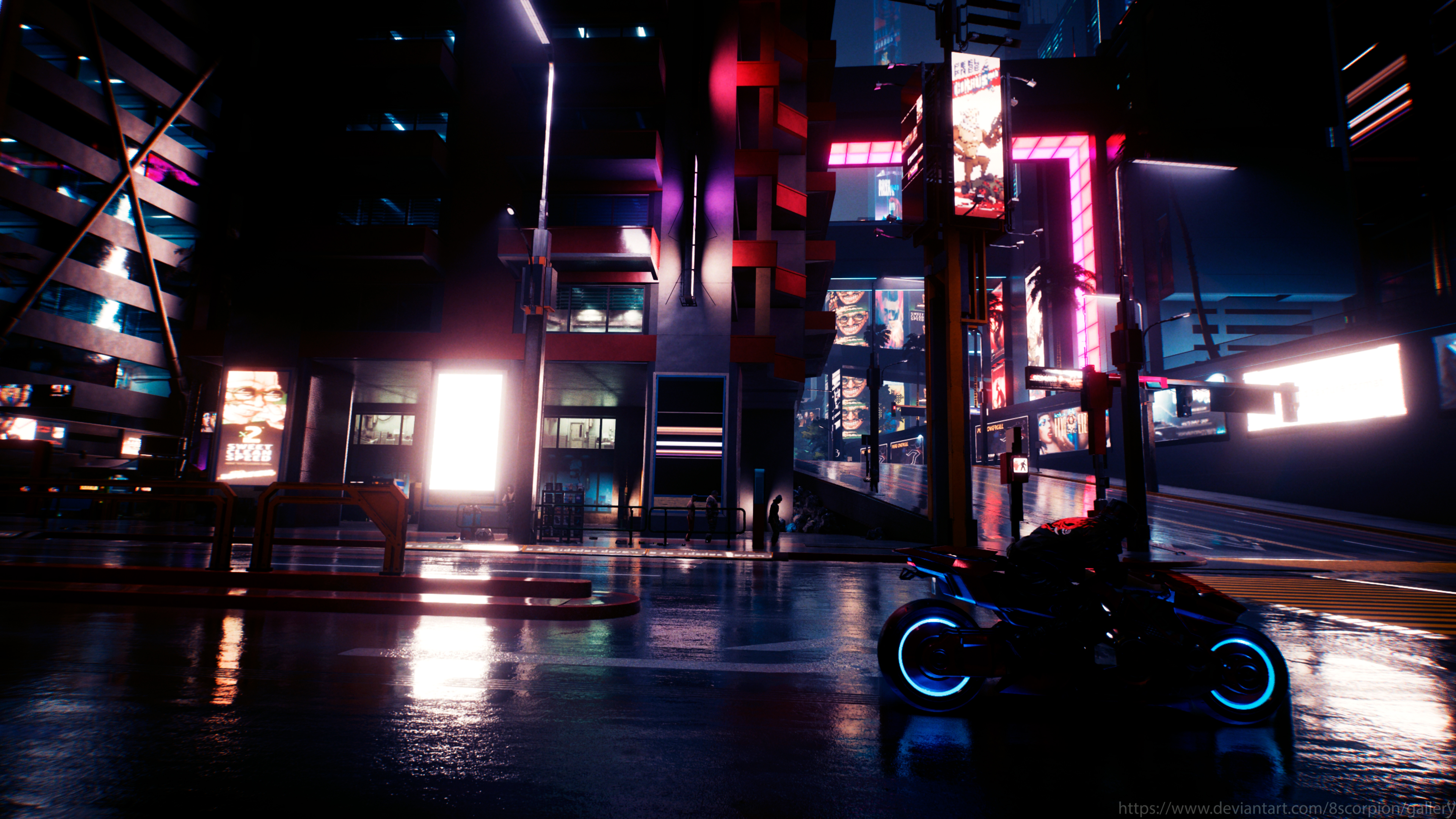 Wallpaper Cyberpunk street night city by 8scorpion on DeviantArt