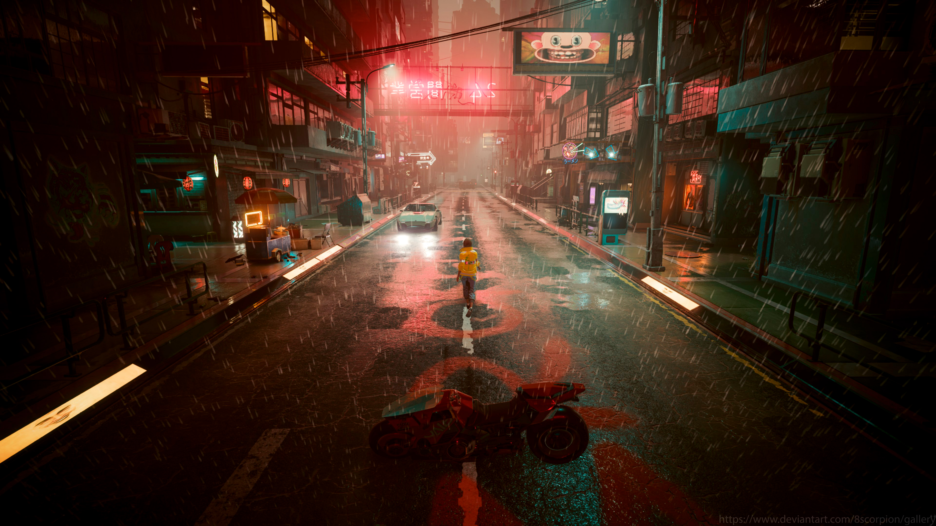 wallpaper cyberpunk edgerunners lights rain by 8scorpion on DeviantArt