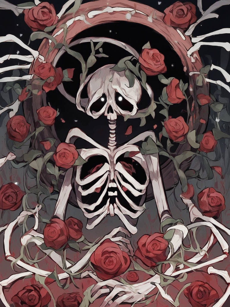 Skeleton and Roses by k0yokio on DeviantArt