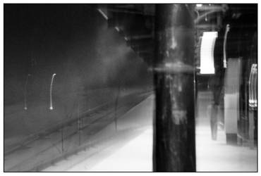 waiting of a train in winter