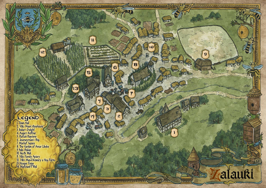 Zaluki Village map for Rpg by Moreno Paissan! by MorenoPaissanMap on ...