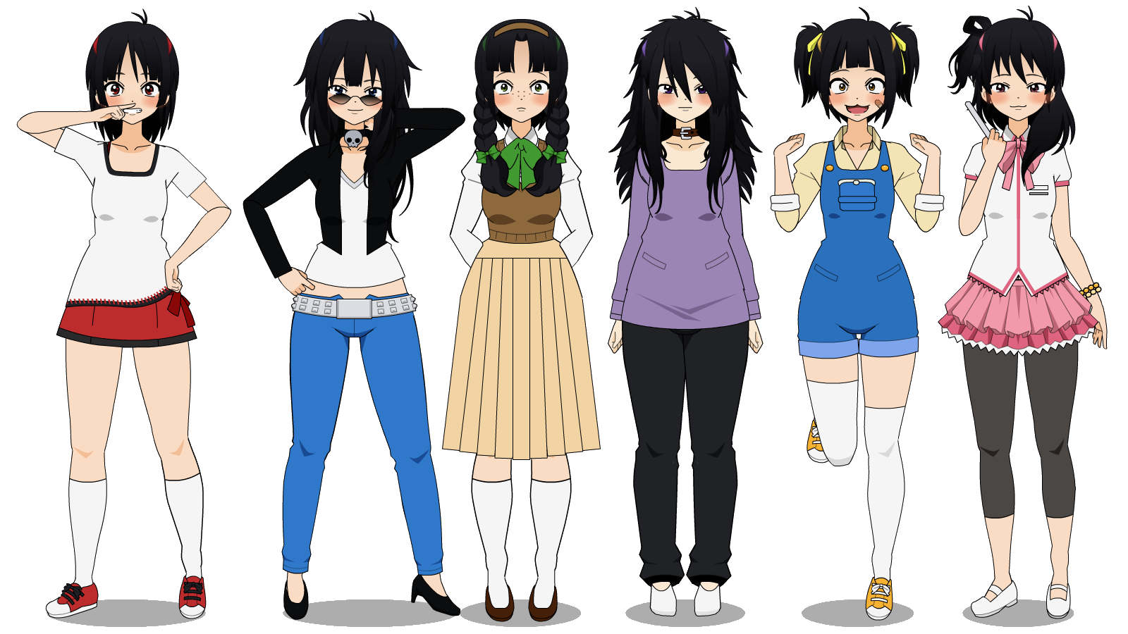 Kisekae FNAF Gijinka Update, four women anime characters transparent  background PNG clipart