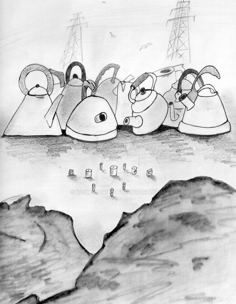 'Rubbish Tip Rumble' drawing by Lowphoria on DeviantArt